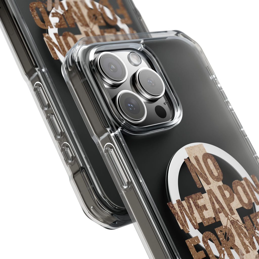 Magnetic Clear Phone Case — "No Weapon Formed Shall Prosper"