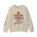 Crewneck Sweatshirt — "No Weapon Formed Shall Prosper" Christian Inspirational Pullover