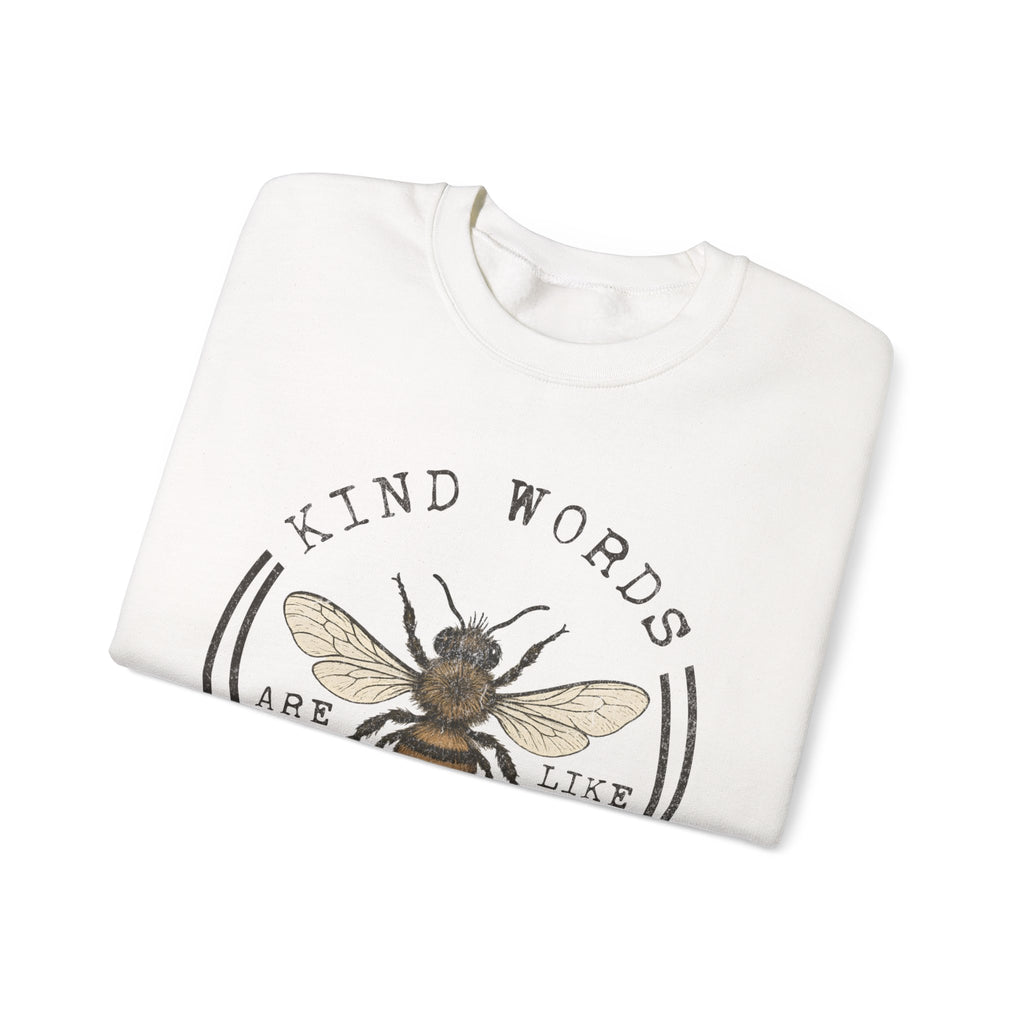 Crewneck Sweatshirt - "Kind Words Are Like Honey" Bee Graphic