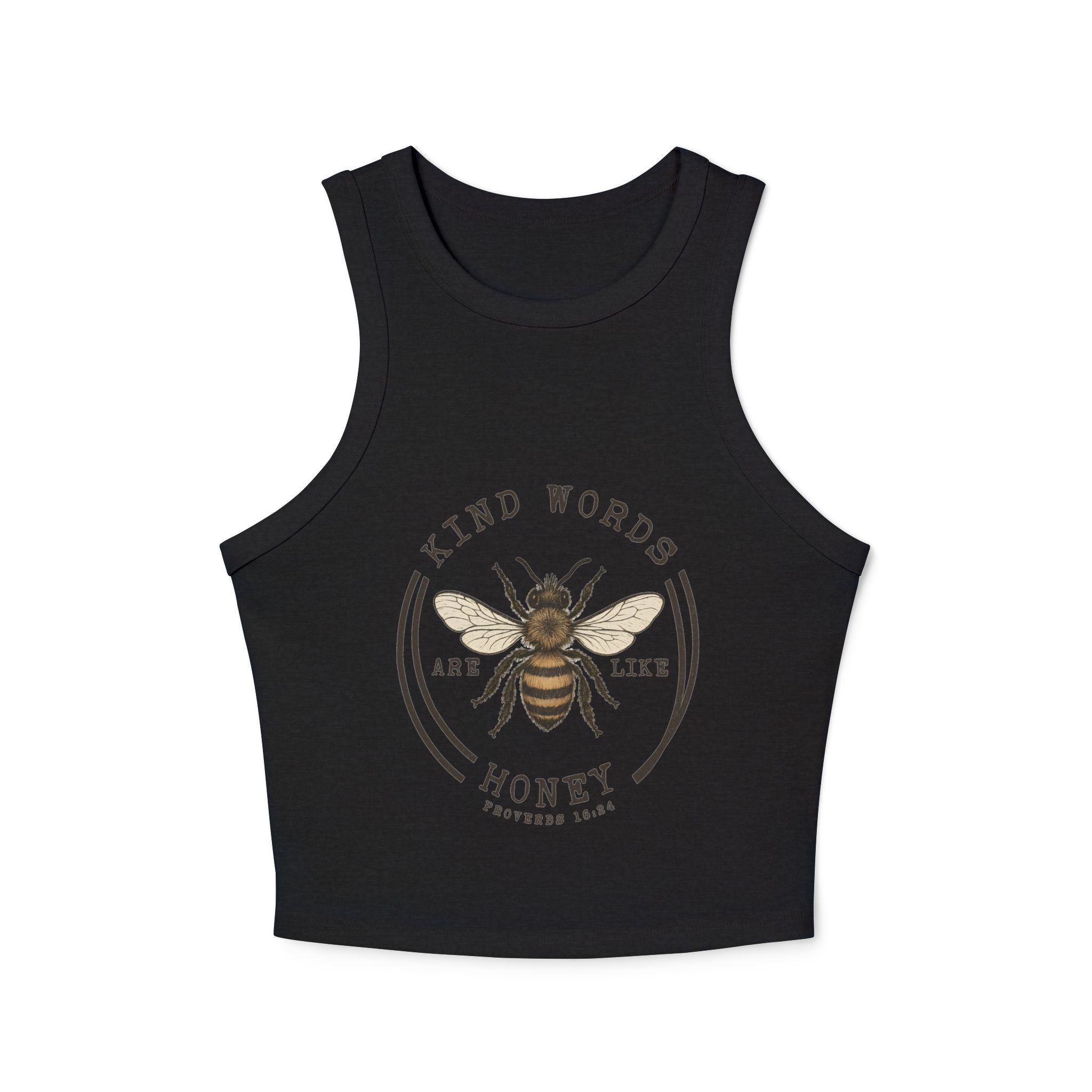 "Kind Words Are Like Honey" Women's Crop Racer Tank