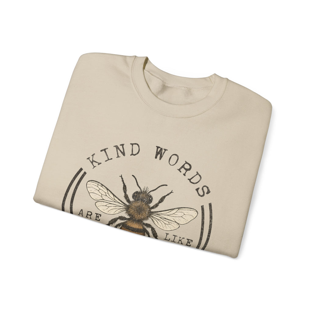 Crewneck Sweatshirt - "Kind Words Are Like Honey" Bee Graphic
