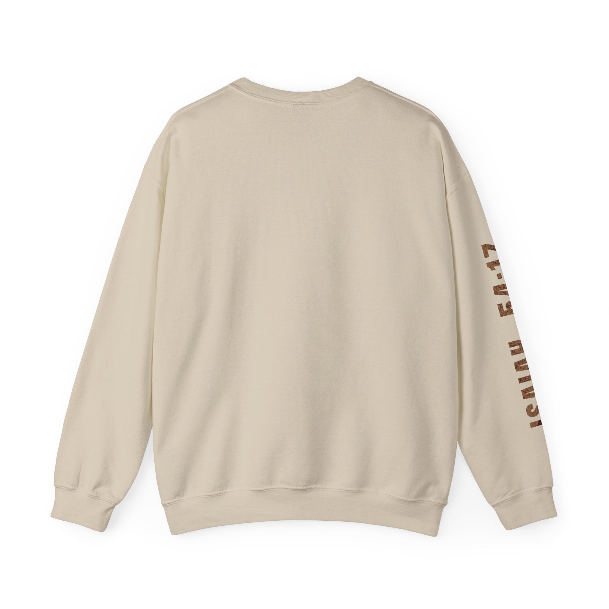 Crewneck Sweatshirt — "No Weapon Formed Shall Prosper" Christian Inspirational Pullover